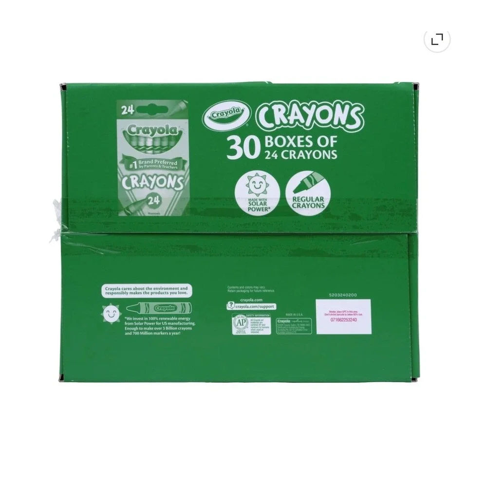 Crayola Crayons Bulk 30 Boxes of 24 Classroom Essentials Art Supplies 720 Total